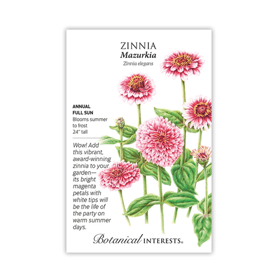 Botanical Interests Zinnia Mazurkia