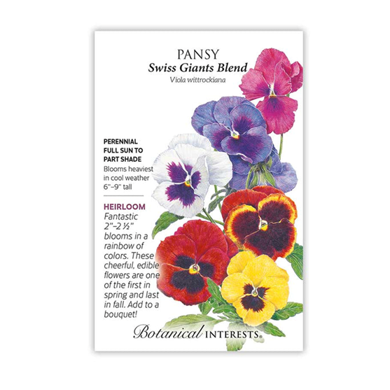 Botanical Interests Pansy Swiss Giant Blend