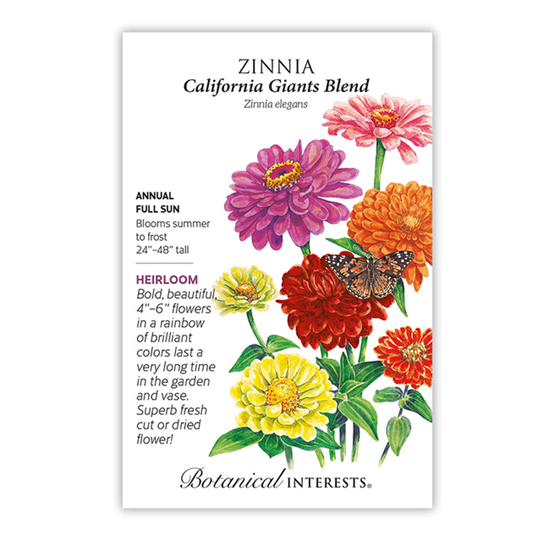 Botanical Interests Zinnia California Giants