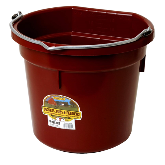 Miller Manufacturing 20 Quart Flat Back Pail Burgundy