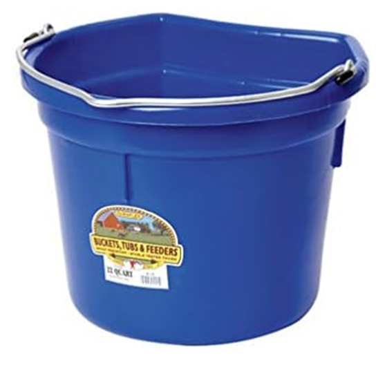 Miller Manufacturing Flat Back Pail 22qt Blue