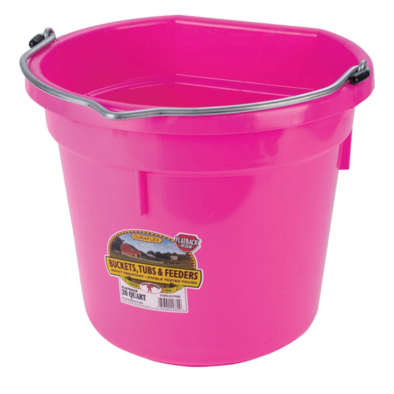 Miller Manufacturing Flat Back Pail 20qt Hot Pink