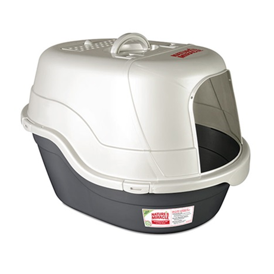 Nature's Miracle Cat Litter Hooded Oval Silver