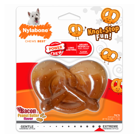 Nylabone Power Chew Pretzel Bacon and Peanut Butter Small