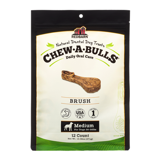 Redbarn Dental Chew-A-Bulls Medium Brush 12 pack