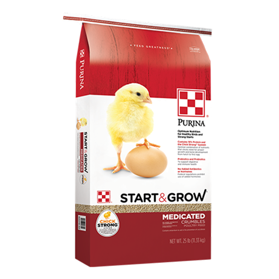 Purina Start & Grow Medicated Chick Starter Feed 25 lb