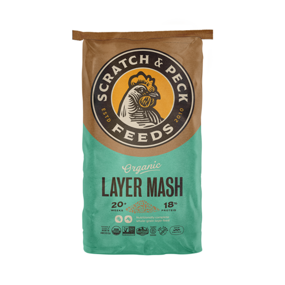 Scratch & Peck Organic Whole Grain Mash Layer Feed 18% 40 lb