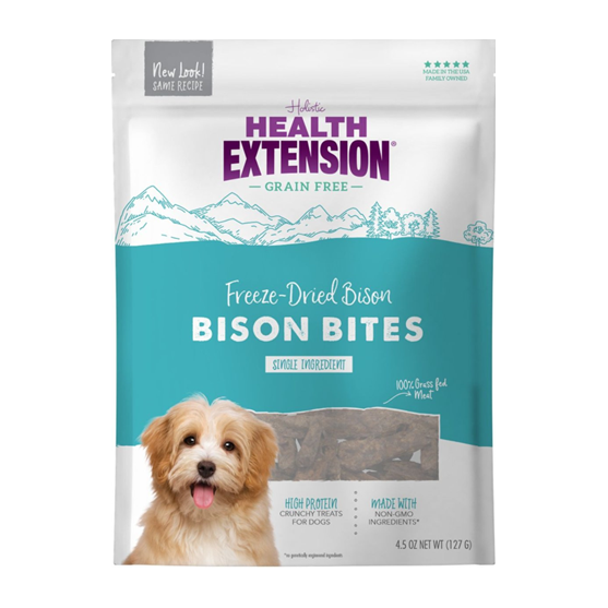 Health Extension Bison Bite Dog Treats 4.5 oz