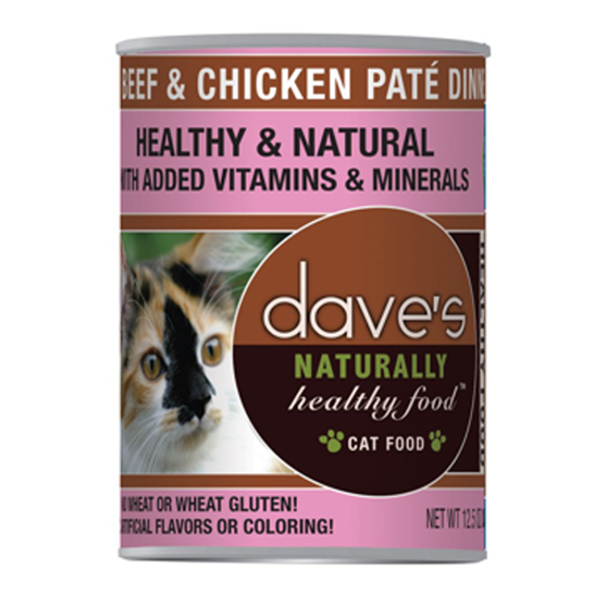 Dave's Naturally Healthy Beef & Chicken 12.5 oz Cat Food