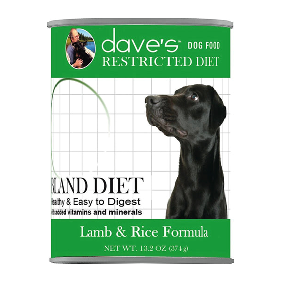 Dave's Restricted Diet Bland Lamb & Rice 13 oz Dog Food