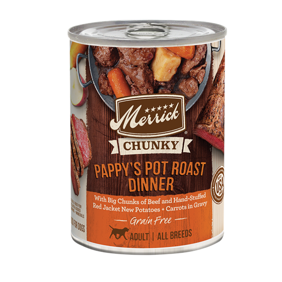 Merrick's Grain Free Chunky Pappy's Pot Roast Dinner 12.7 oz Dog Food
