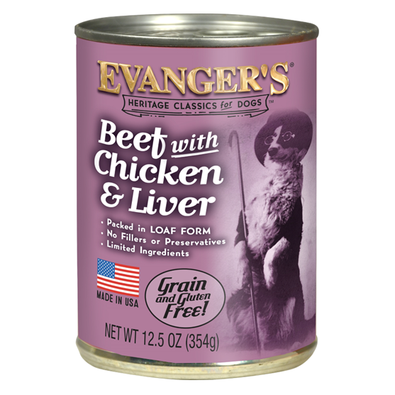 Evanger's Classic Beef Chicken Liver 13 oz Dog Food