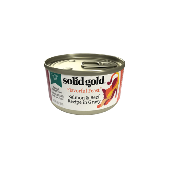 Solid Gold Flavorful Feast Cat Salmon and Beef Gravy Pate 3 oz Cat Food