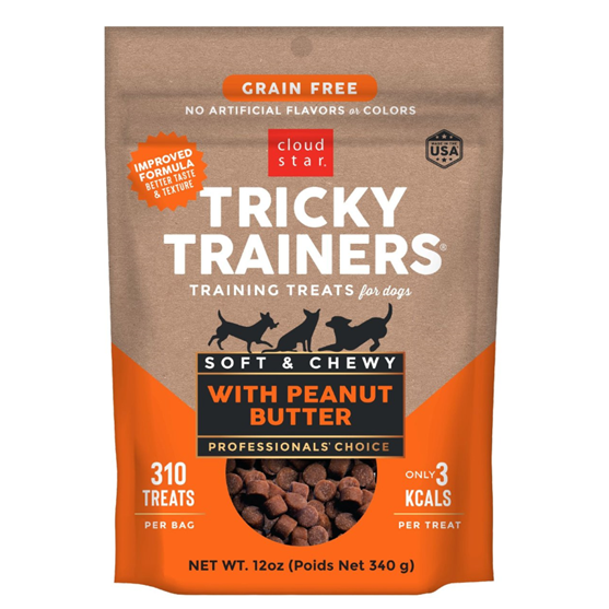 Cloud Star Tricky Trainers Grain Free Chewy Peanut Butter Dog Treats 12oz