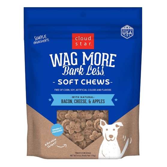 Cloud Star Wag More Bark Less Bacon Cheese Apple Soft Dog Treats