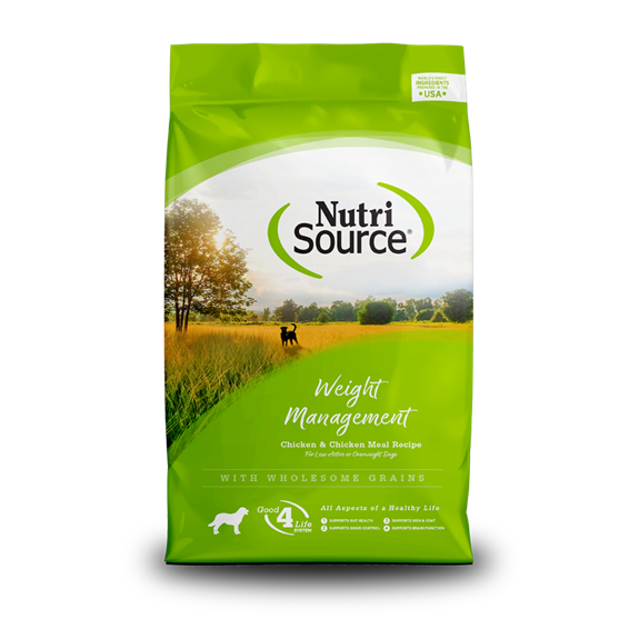 Nutri Source Weight Management Chicken Rice 30 lb Dog Food