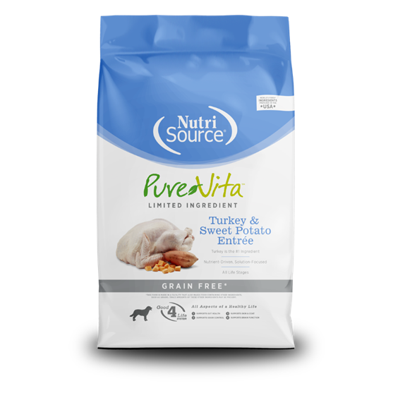 Pure Vita Grain Free Turkey Sweet Potato & Pea 15 lb Dog Food