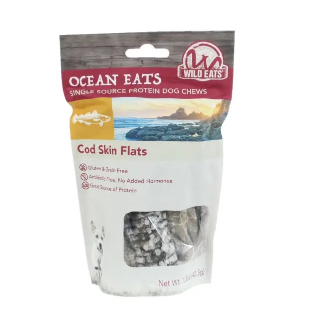 Wild Eats Cod Skin Flats Dog Treat 6 pack