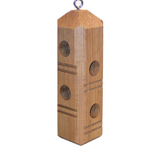 Cedar Bevel Top Suet Plug Feeder