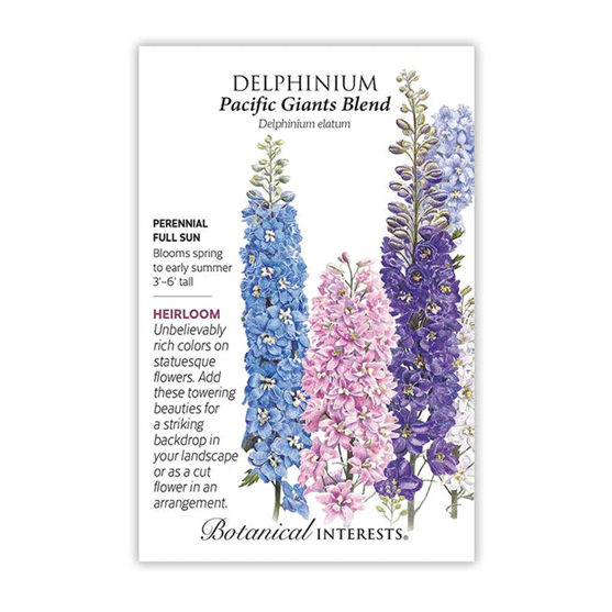 Botanical Interests Delphinium Pacific Giant Blend