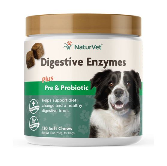 NaturVet Probiotic and Enzyme Chew 120 Count
