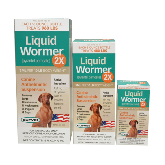 Durvet Wormer Dog Liquid 2X 2 oz