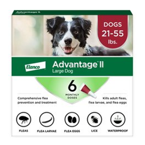 Advantage II Dog 21-55 lbs Red