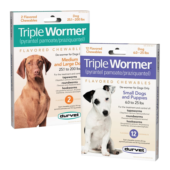 Durvet Triple Wormer Medium and Large Dog 2 count