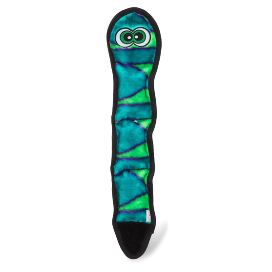 Outward Hound Invincible Snake 3 Squeakers Blue/Green