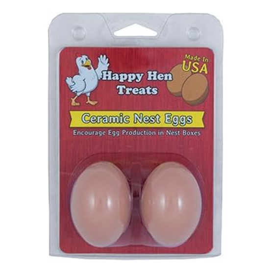 Happy Hen Treats Ceramic Nest Eggs 2 pack Brown