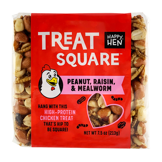 Happy Hen Peanut, Raisin, and Mealworm Treat Square 7.5oz