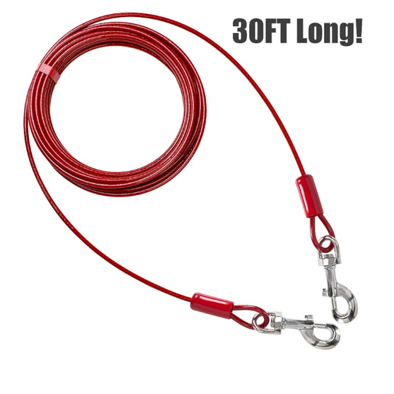 Four Paws Tie Out Cable Heavy 30' Red