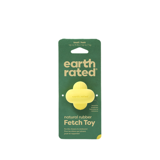 Earth Rated Natural Rubber Yellow Fetch Small Dog Toy