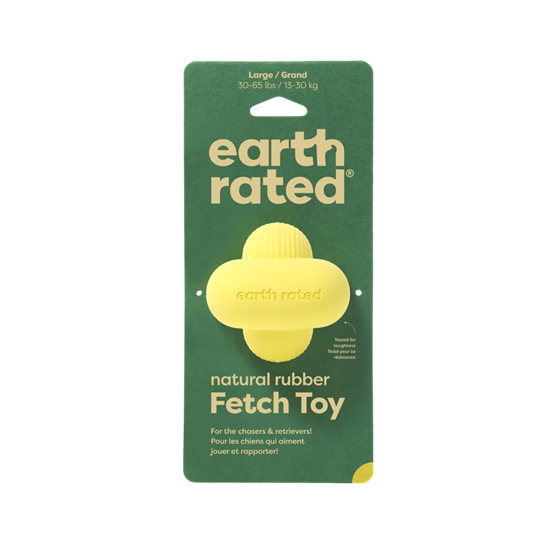 Earth Rated Natural Rubber Yellow Fetch Large Dog Toy