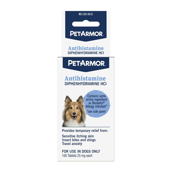 Petarmor Antihistamine 25mg 100 Tabs