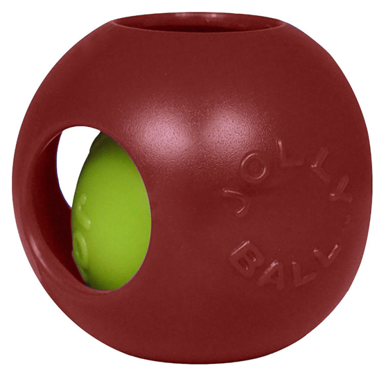 Jolly Pets Teaser Ball with Holes 4.5" Red