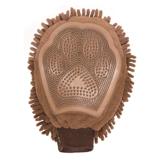 Dirty Dog Grooming Mitt Brown