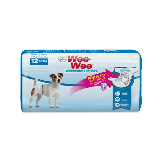 Four Paws Wee-Wee Disposable Dog Diapers Small 12 count