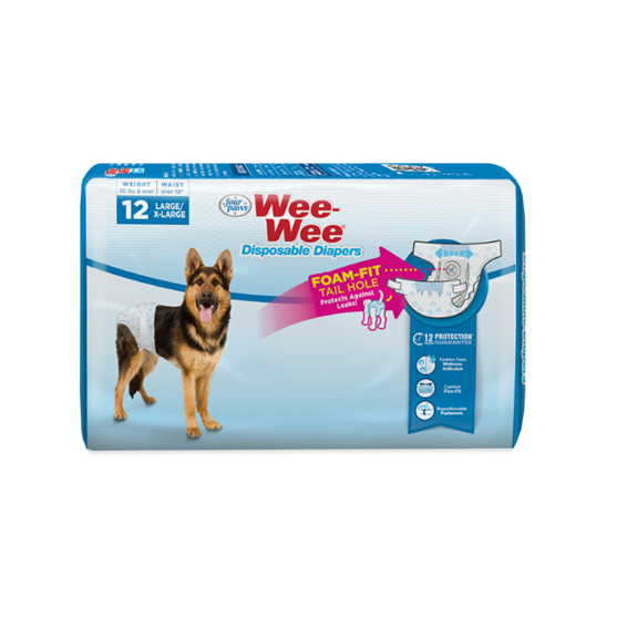 Four Paws Wee-Wee Disposable Dog Diapers Large/Extra Large 12 Count