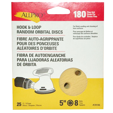 5"X 5&8 HOLE 180 HOOK LOOP 25X