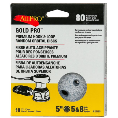 5"X 5&8 HOLE 80 HOOK LOOP 10PK