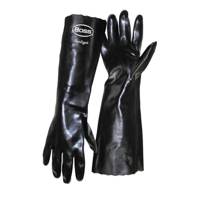 GLOVES BLACK PVC 18" COATED