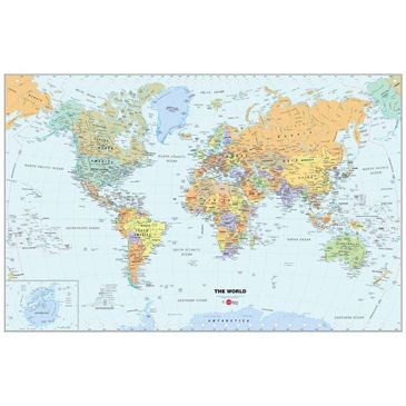 WORLD -  DRY ERASE MAP