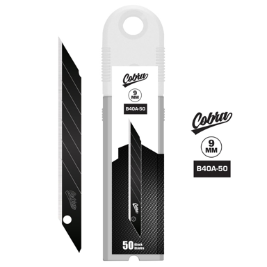 30 DEG 9MM SNAP BLADES BLK 50X