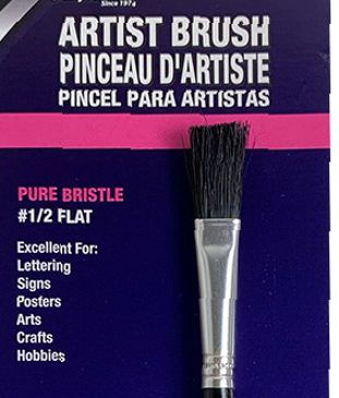 1/2" FLAT BRISTLE ART BRUSH