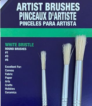 3PC WHITE BRISTLE ART ASSTMT