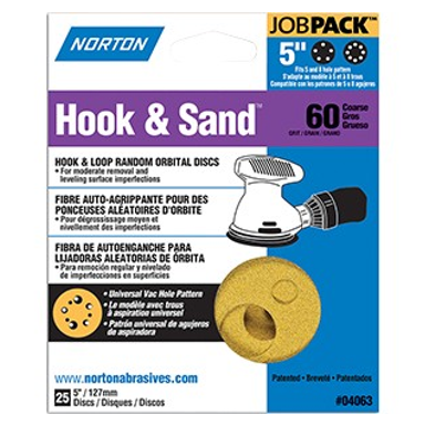5"X5 & 8 HOLE UVH DISC P60 25PK