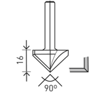 V-GROOVE BIT HW 32X16MM 90  OF