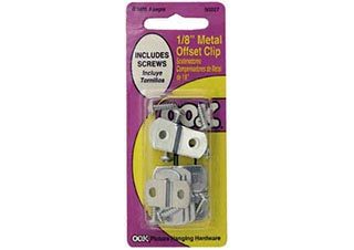OOK Picture Hanging Offset 1/8 Inch Clip and Screw Four Pack