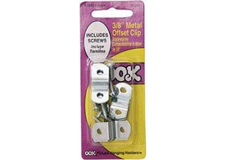 OOK Picture Hanging Offset 3/8 Inch Clip and Screw Four Pack